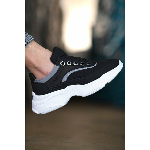 Riccon Men's Black and White Mesh Sneakers 0012157A Slike