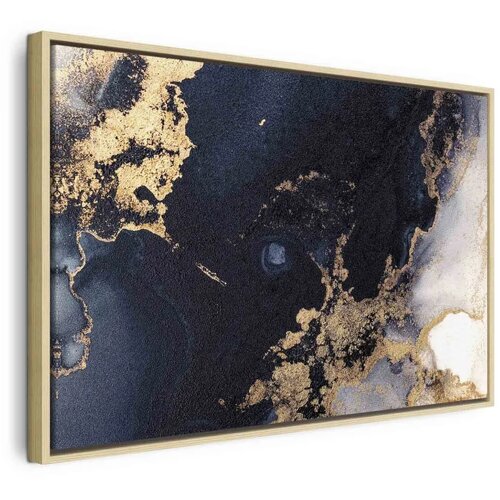  Slika - Marble and navy blue – abstract textured pattern inspired by the starry sky 60x40 U prirodnom drvenom okviru Cene