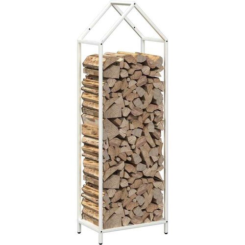  Stalak za drva bijeli 40x25x120 cm Hladno valjani čelik Slike