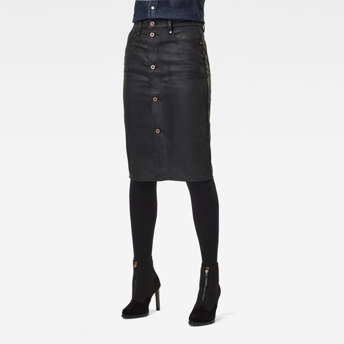 G-star Skirt - Noxer Navy Pencil Button Skirt Black Slike