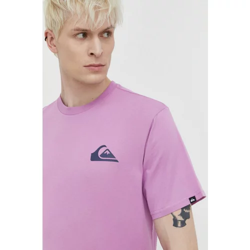 Quiksilver Bombažna kratka majica moški, vijolična barva
