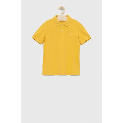 United Colors Of Benetton Pamučna polo majica boja: žuta, jednobojni model