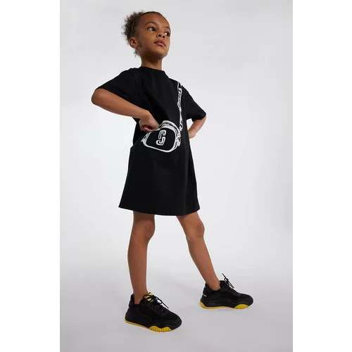 Marc Jacobs Dječja pamučna haljina boja: crna, mini, ravna