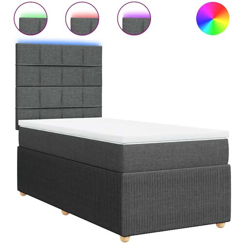 Maison Chic Box spring postelja - Vzmetna postelja z vzmetnico temno siva 90x200 cm blago SL4735, (21908167) Cene