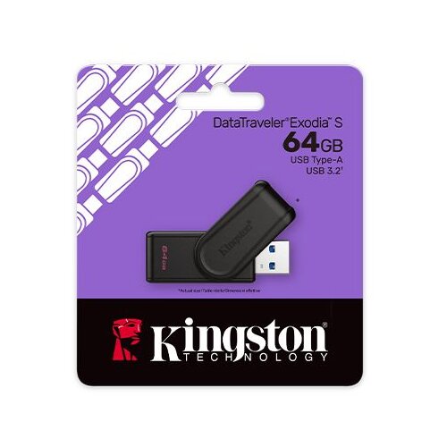 Kingston Technology DataTraveler 64GB Portable USB 3.2 Gen 1 Exodia S (Black /Black) Slike