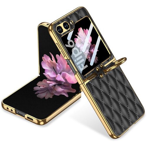  Maska s prstenom rhombus za samsung F741B galaxy z flip 6 5G/ crna Slike