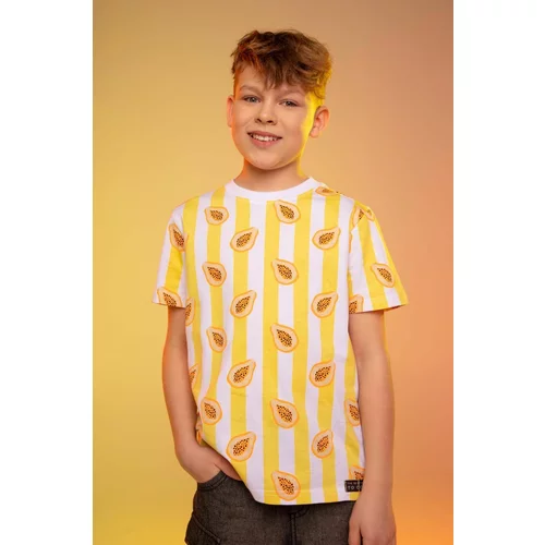 Coccodrillo Otroška bombažna kratka majica rumena barva