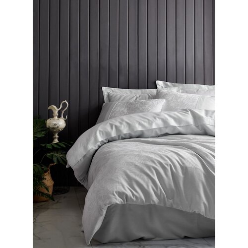 Leaf ice blue ice blue satin double quilt cover set Cene