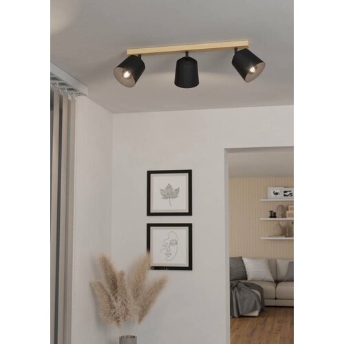 Eglo reflektor Cotorro 900433, 3x E27, dužina 84 cm, drvo i crna Cene