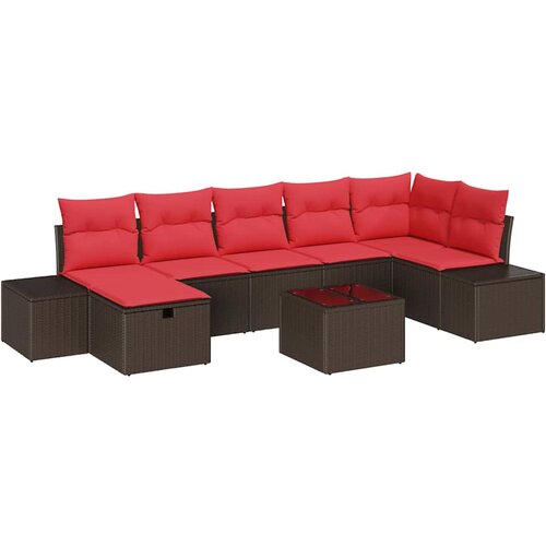 vidaXL Vrtna sedežna garnitura 8 pcs Rjava 55 x 62 x 69 cm Poly ratan, (5000020121) Cene