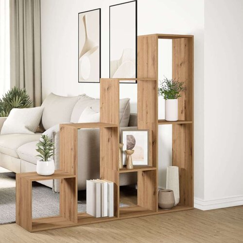 VidaXL Pregrada/regal za knjige 4 razina hrast 143,5x29x143,5cm drveni Slike