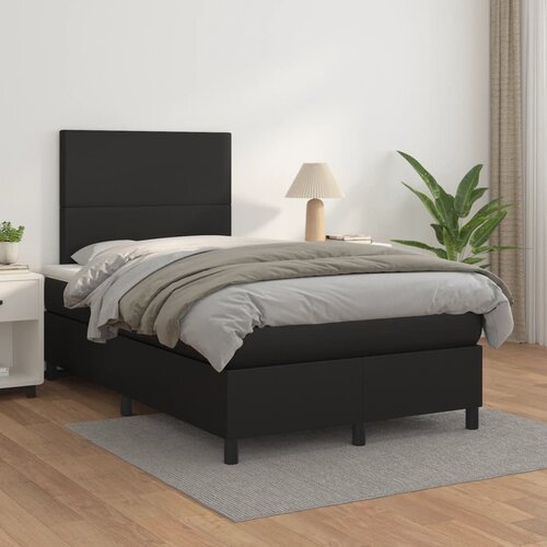 The Living Store Box spring postelja z vzmetnico črna 120x200 cm umetno usnje - Box Spring Postelja, (21517555) Slike
