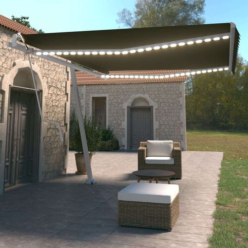  Automatska tenda sa senzorom za vjetar LED 450x350 cm antracit Cijene