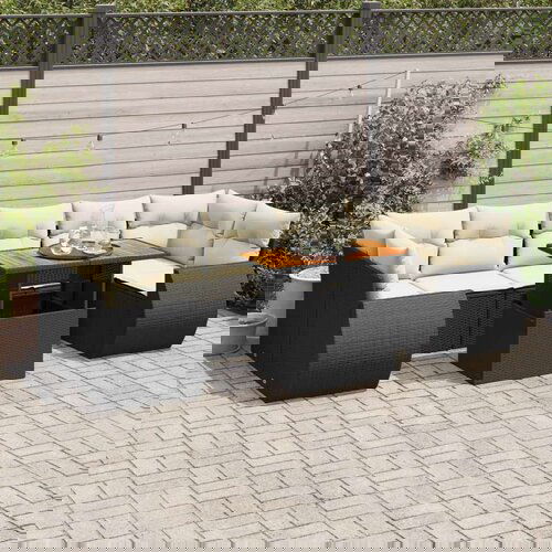 vidaXL 8-dijelni set vrtnih sofa od poliratana s jastucima crni Cijene