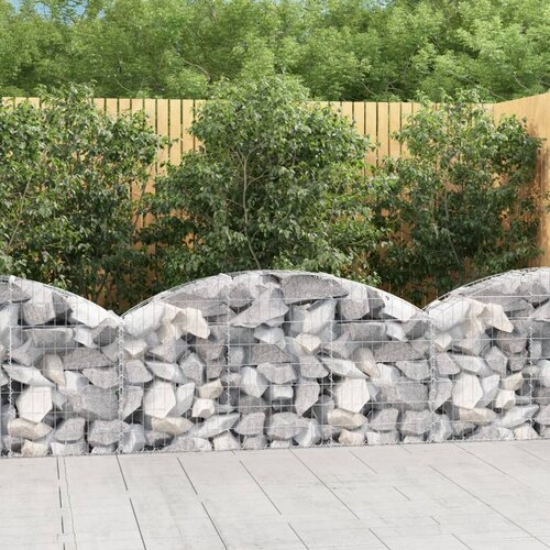 VidaXL Gabionska ko&amp;scaron;ara s lukom 150x30x60/80 cm pocinčano željezo Slike