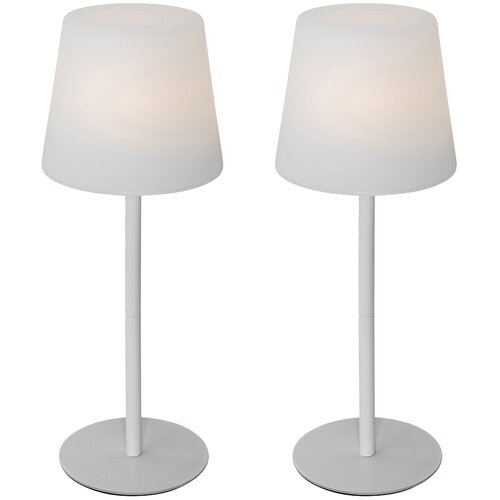 QAZQA Set van 2 tafellampen wit oplaadbaar 40 cm IP54 - Jude Cene