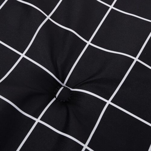  Jastuci za vrtne stolice 4 kom crni karirani 50x50x4 cm tkanina Slike