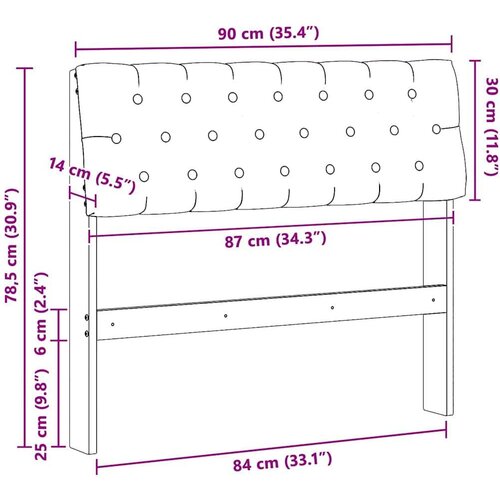 VidaXL tapecirani uzglavlje svijetlo siva 90 cm čvrsto borovo drvo Slike