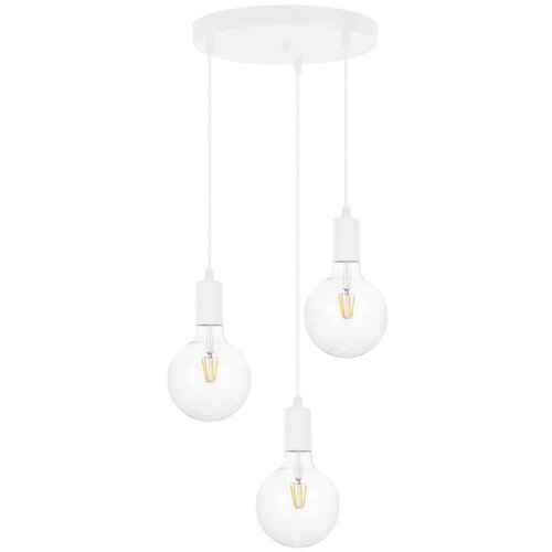 Viseći luster MIROS na sajli 3xE27/60W/230V, okrugao, beo Slike