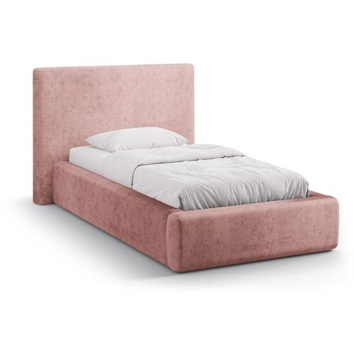 Micadoni rožnata oblazinjena postelja s prostorom za shranjevanje z letvenim dnom 90x200 cm amy &ndash; Cene