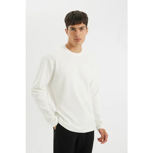 Defacto Regular Fit Crew Neck Waffle Long Sleeve T-Shirt