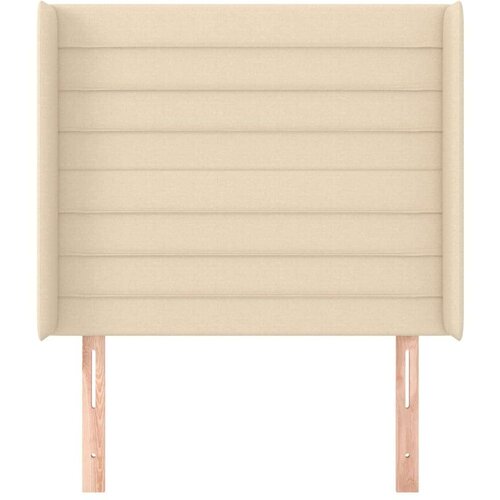  Uzglavlje s u&amp;scaron;ima krem 93x16x118/128 cm od tkanine Slike