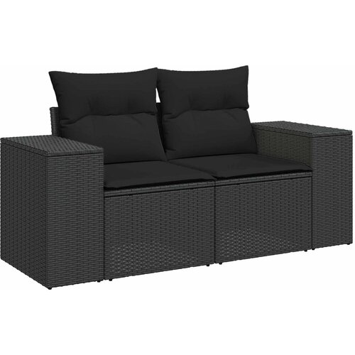  Sjedeća garnitura za vrt Crna poliratan 100 x 100 x 71 cm Slike