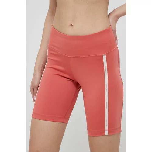 Reebok Kratke hlače za trening Piping za žene, boja: narančasta, s aplikacijom, srednje visoki struk