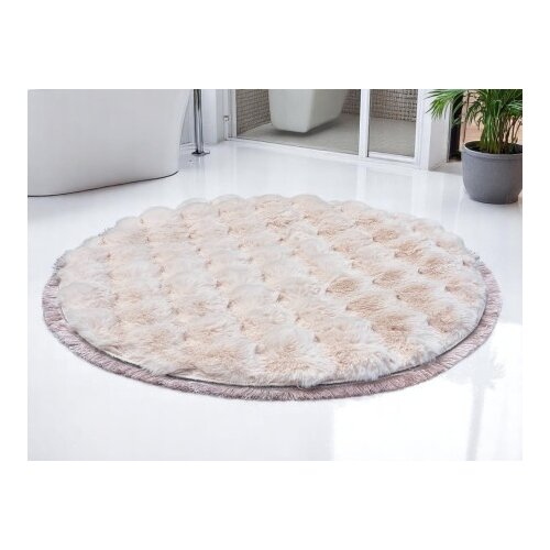  Okrugla prostirka za kupatilo sa resicama &amp;ndash; fi 80 cm A3 ( VLK000183-rozeresa ) Slike