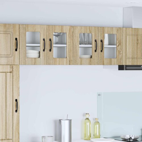  Zidni stakleni ormarić 2 pcs Sonoma hrast 60 x 31 x 40 cm Cene