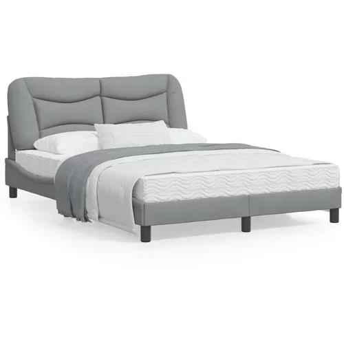 vidaXL Okvir za krevet s uzglavljem svjetlosivi 120x200 cm od tkanine