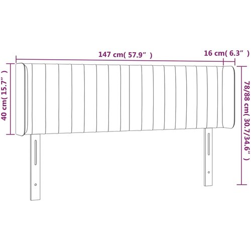  LED uzglavlje plavo 147x16x78/88 cm od tkanine Slike