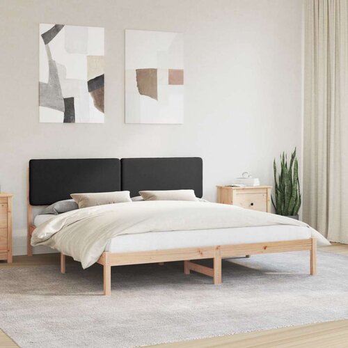  Krevetni okvir s tapiciranim uzglavljem Crna 180 x 200 cm Cene