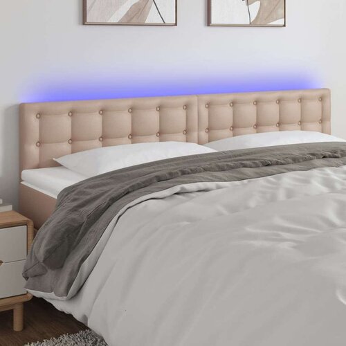  Uzglavlje boja cappuccina 200 x 5 x 78/88cm od umjetne kože Slike