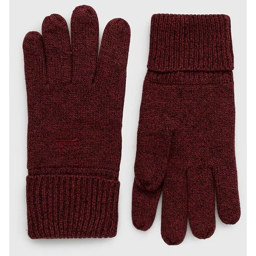 Superdry Pamučne rukavice za muškarce, boja: bordo