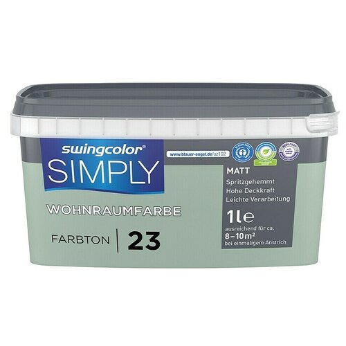 SWINGCOLOR Boja za zid Simply (Zelena – br. 23, Mat, 1 l) Cijene