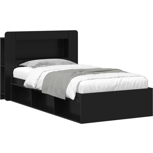  Okvir kreveta s pohranom Crna 90 x 200 cm Konstruirano drvo Cene