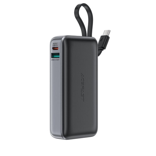 Acefast POWERBANK M7-10000 PD30W Z VGRAJENIM TELEFONSKIM KABLOM, ČRNA, (22070688) Cene