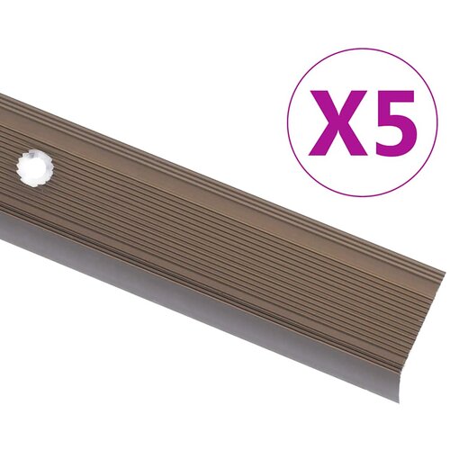 vidaXL Rubnjaci za stepenice L-oblika 5 kom aluminijski 100 cm smeđi Cijene