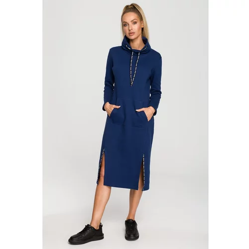 Made Of Emotion Woman's Dress M688 Navy Blue