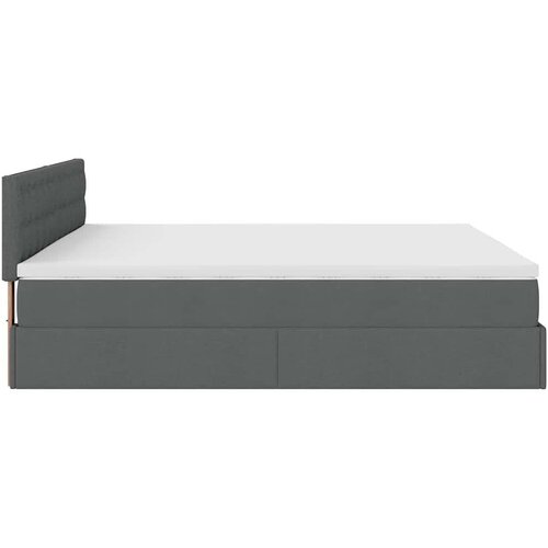 VidaXL Otomanski krevet s madracem tamnosivi 160x200cm od tkanine Slike