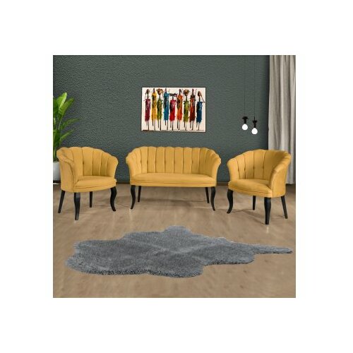 Atelier Del Sofa sofa i fotelja daisy black wooden mustard Slike