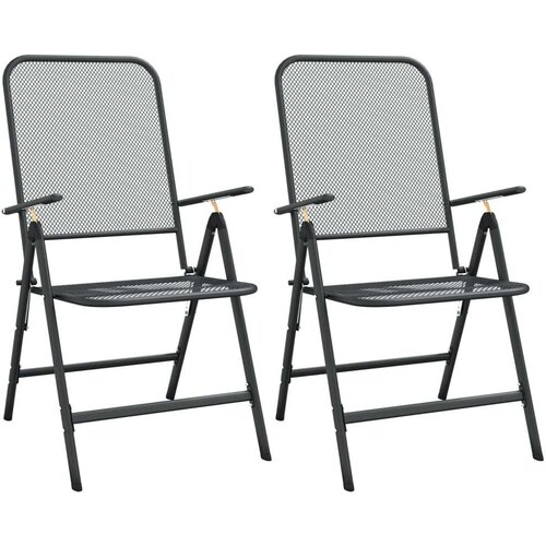 Vrtna garnitura - 3-dijelni vrtni blagovaonski set ekspandirani metal antracit - Dužina stola 60 cm 2 Slike