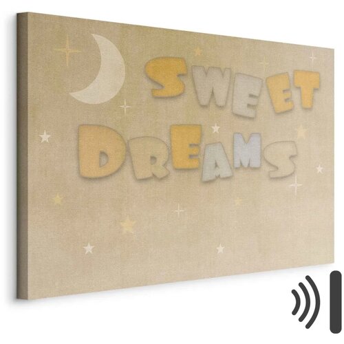 Slika - Sweet Dreams - Pastel Inscription Surrounded by the Moon and Stars 90x60 Akustična Cijene