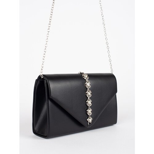 Shelvt Black clutch bag with decorative crystals Slike