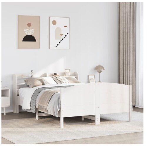 vidaXL Okvir kreveta bez madraca bijeli 160x200 cm od masivne borovine Cijene