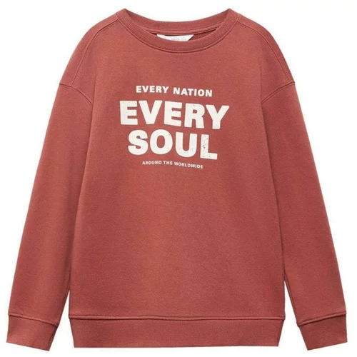 MANGO KIDS Sweater majica 'Northern' hrđavo crvena / bijela