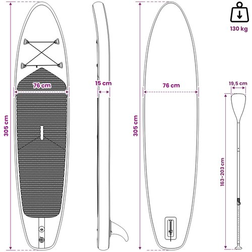  Napuhao Stand Up Paddla Board SCYLLA 305 x 76 x 15 cm Plava za Slike