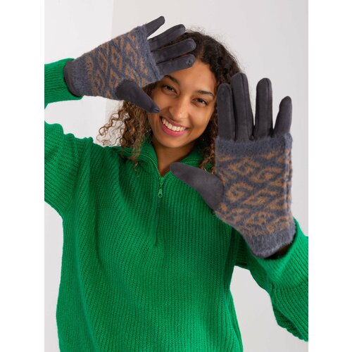 Fashion Hunters Dark grey gloves with touch function Slike