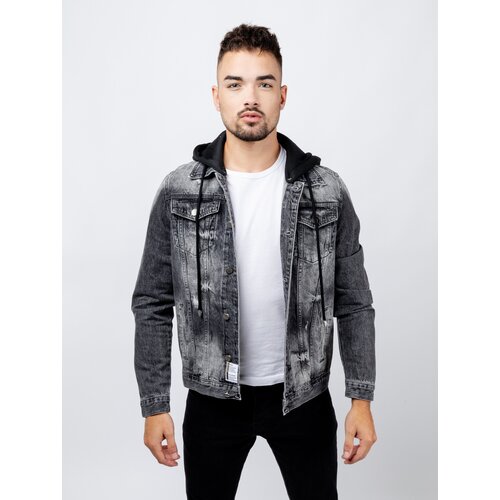 Glano Man Denim Jacket - dark gray Slike